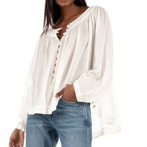 NWT We the Free Cool Meadow Top White Sz L